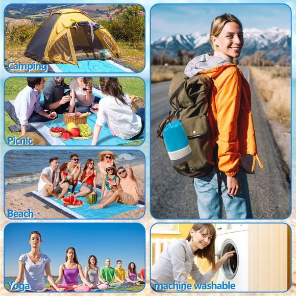 New New oversized beach and picnic blanket 79x83” - Picture 6 of 7